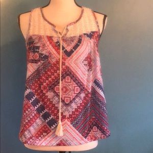 Boho style sleeveless blouse